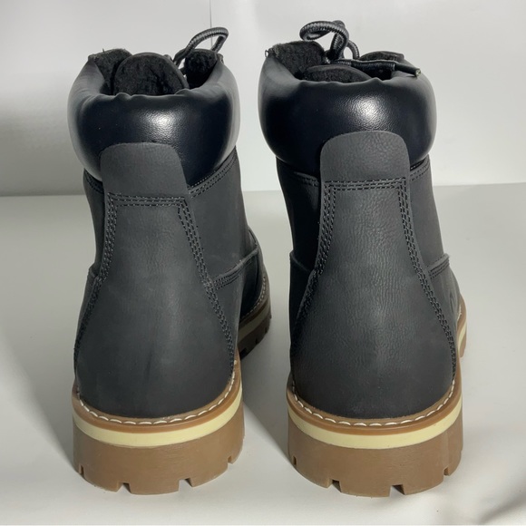 Bruno Marc Black Lace-Up Ankle Boot with Rubber Sole Padded Ankle Padding Sz 9.5 - Picture 11 of 16
